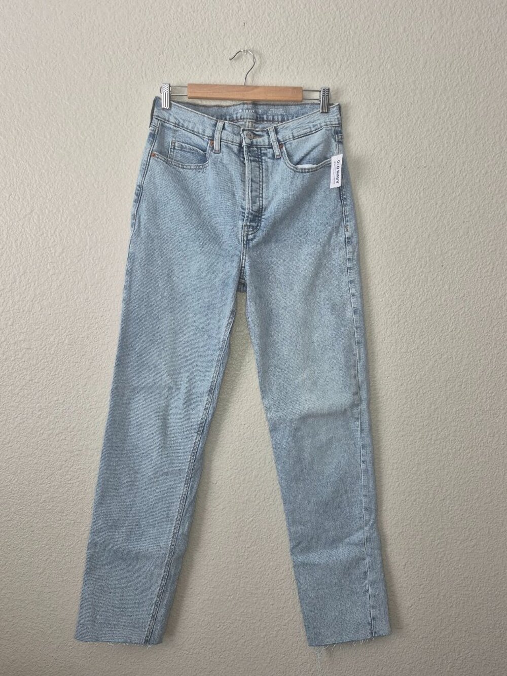 Old Navy Sky-Hi Extra High-Rise Straight Jeans Light Wash Blue Women’s 6 Tall